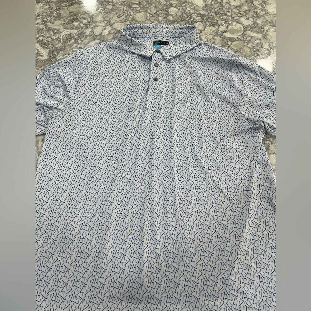 PGA Tour Men’s Pro Series Golf Shirt White/Blue XXL